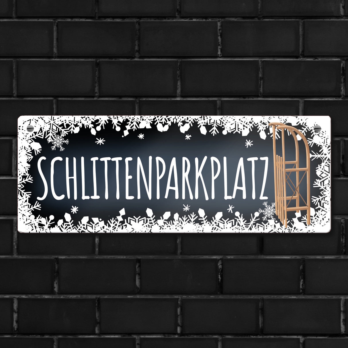Schlittenparkplatz Metallschild