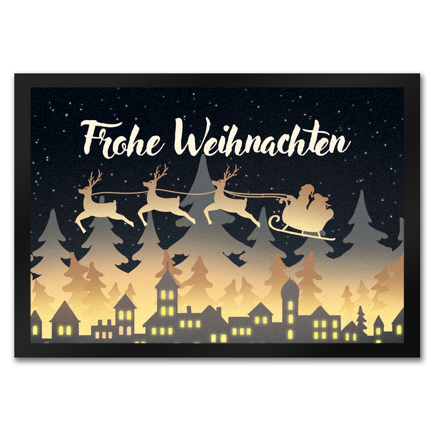 Frohe Weihnachten Skyline Fußmatte: Jetzt kaufen und Weihnachtsstimmung