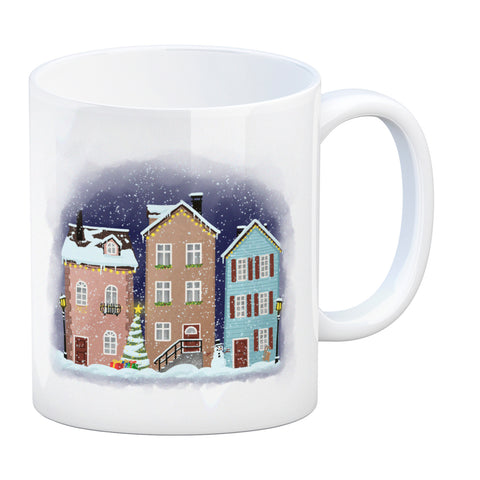 Winterlandschaft Kleinstadt Kaffeebecher