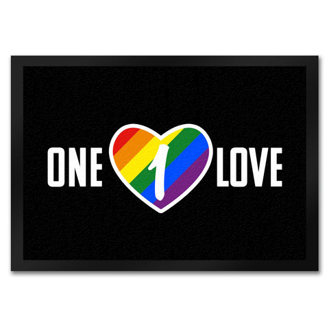 One Love Regenbogen Fußmatte