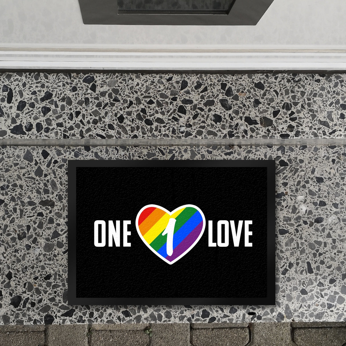 One Love Regenbogen Fußmatte