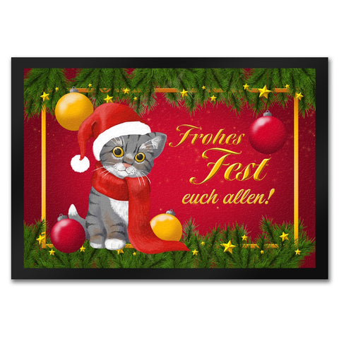 Frohes Fest Katze Fußmatte zu Weihnachten