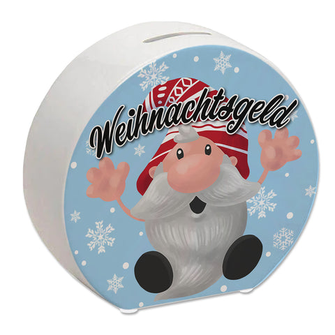 Weihnachtsgeld mit kleinem Wichtel Spardose