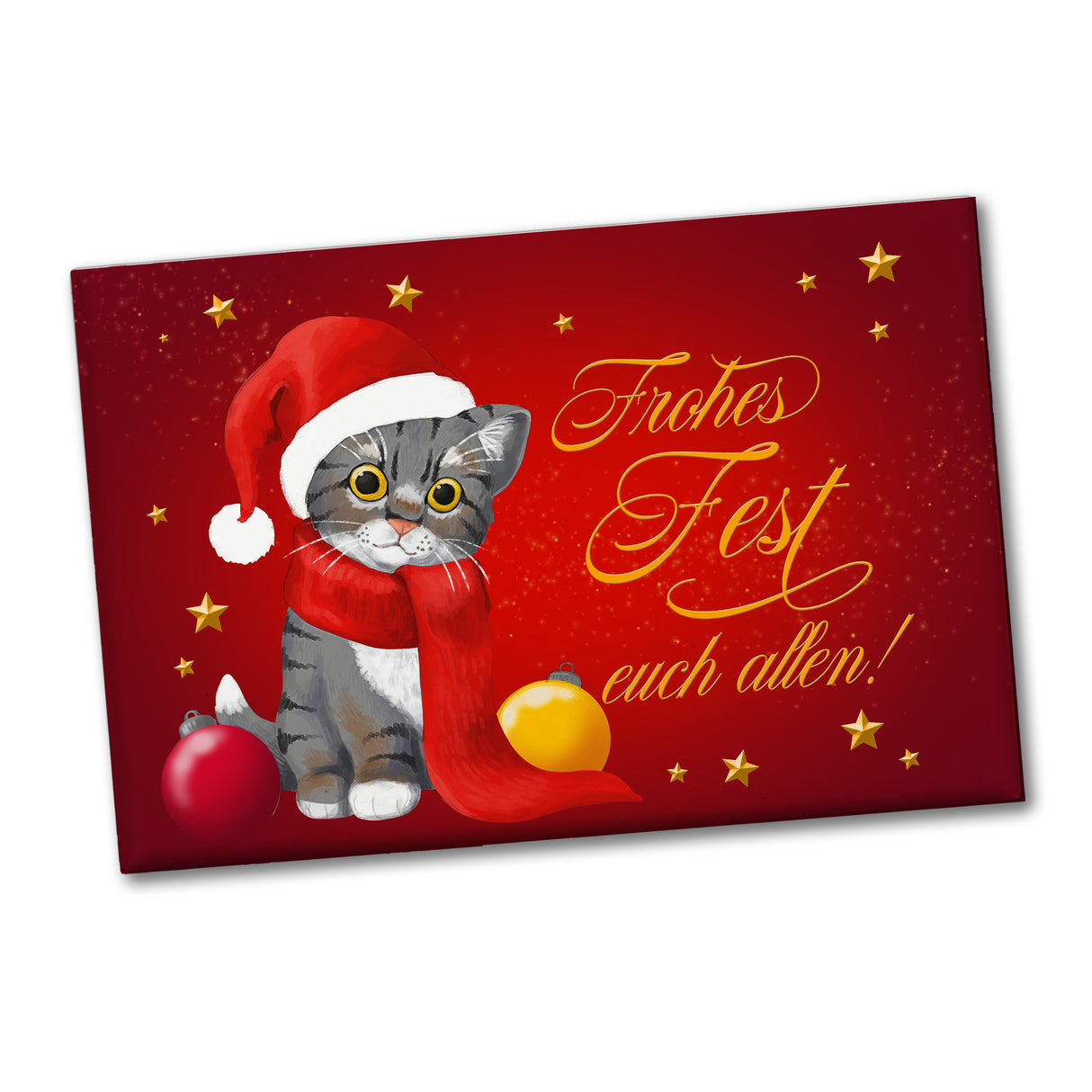 Frohes Fest mit Katze Souvenir Magnet zu Weihnachten