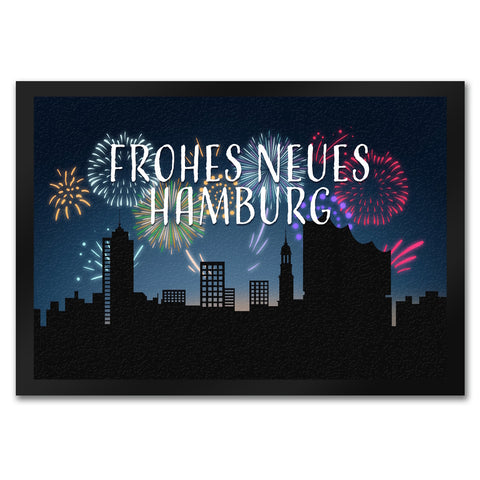 Frohes Neues Hamburg Fußmatte