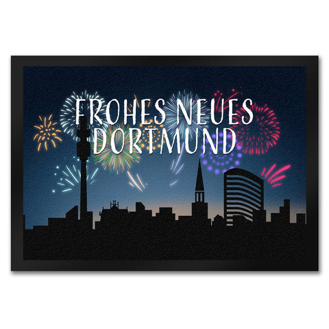 Frohes Neues Dortmund Fußmatte in 35x50 cm