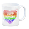 Happy Valentines Day Herz in regenbogenfarben Kaffeebecher