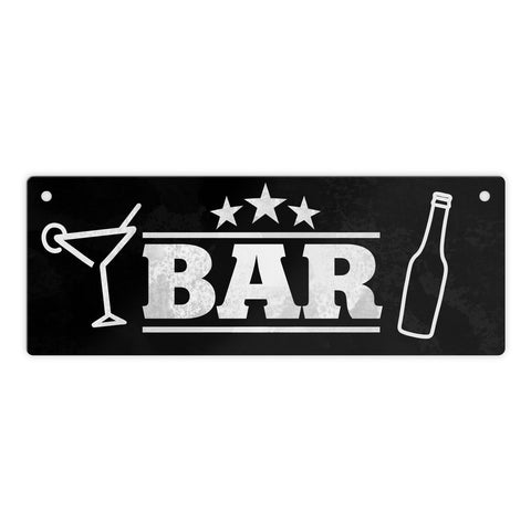 Bar mit Cocktail und Bier Metallschild