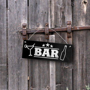 Bar mit Cocktail und Bier Metallschild