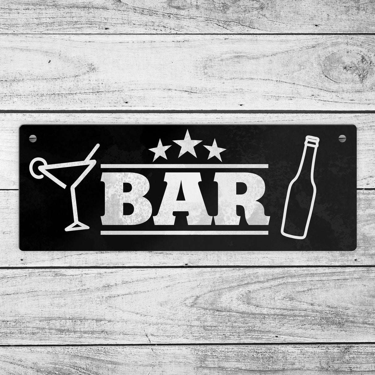 Bar mit Cocktail und Bier Metallschild