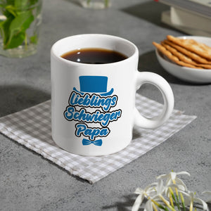 Lieblingsschwiegerpapa Kaffeebecher - Mit Zylinder und Fliege als Geburtstagsgeschenk