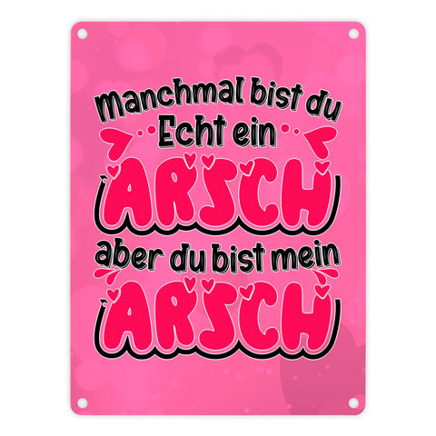 Manchmal bist du echt ein Arsch Metallschild in 15x20 cm zum Valentinstag