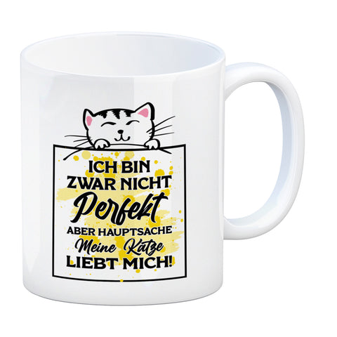 Meine Katze liebt mich Katzen Spruch Kaffeebecher für Katzenliebhaber