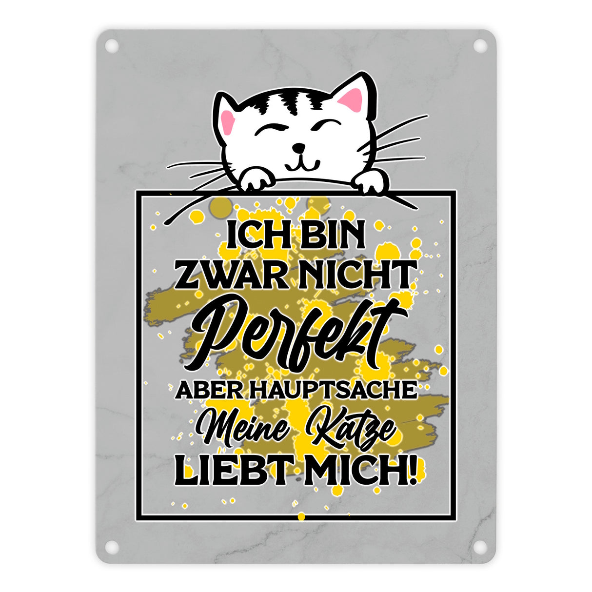 Meine Katze liebt mich Katzen Spruch Metallschild in 15x20 cm für Katzenliebhaber