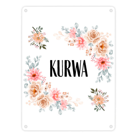 Kurwa Metallschild in 15x20 cm