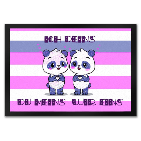 Panda Pärchen Fußmatte in 35x50 cm mit Spruch