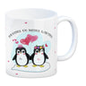 Pinguin Pärchen Kaffeebecher mit Spruch