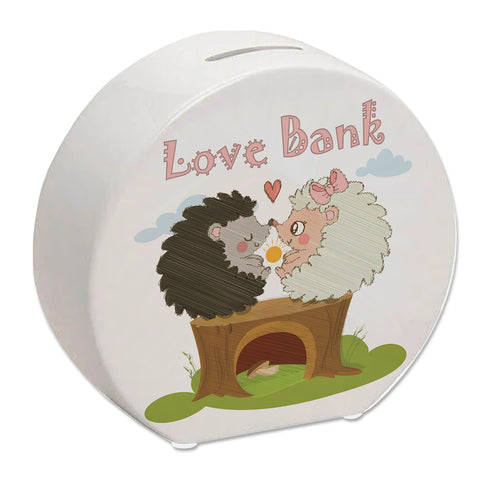 Igel Spardose mit Spruch Love Bank