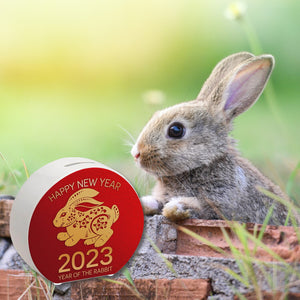 Happy Year of the Rabbit 2023 Spardose mit Kaninchen