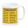 Renten To-Do Liste Kaffeebecher mit Spruch: Endlich Rente