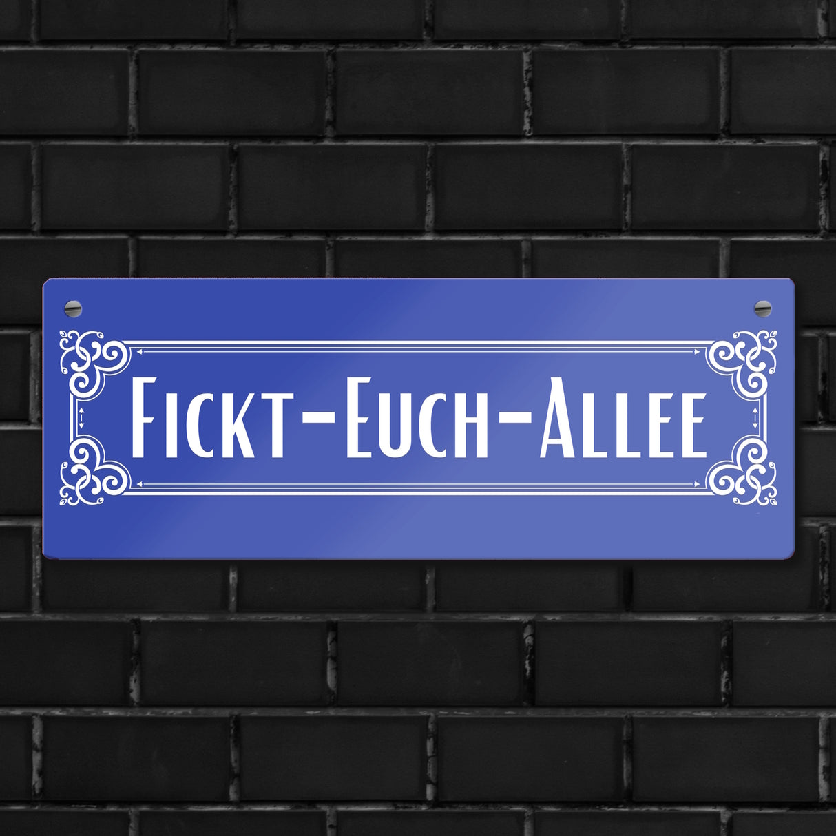Fickt-Euch-Allee Metallschild Retro Straßenschild
