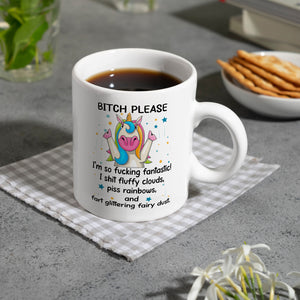 Einhorn Kaffeebecher mit Spruch - Bitch Please