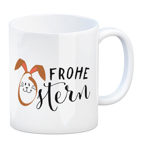Frohe Ostern Kaffeebecher mit niedlichem Osterhasen