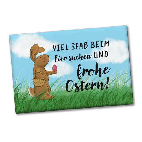 Eier suchen und frohe Ostern Souvenir Souvenir Magnet mit Spruch und Osterhase