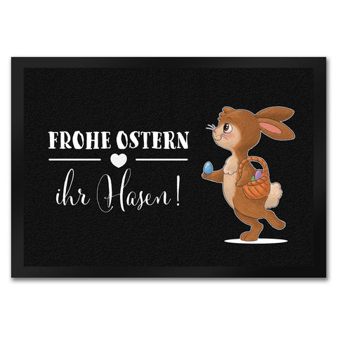 Frohe Ostern ihr Hasen Fußmatte mit süßem Osterhase