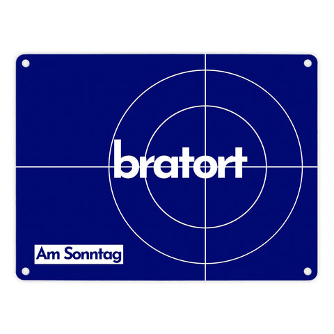 Bratort Metallschild in 15x20 cm mit Spruch: Bratort Am Sonntag