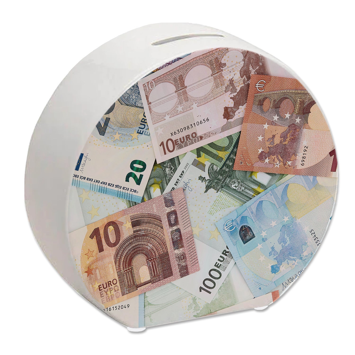 Metall-Spardose Für Geldscheine – Euro & UK Pound, 12 Cm, Nur Mit Dosenöffner Zu öffnen