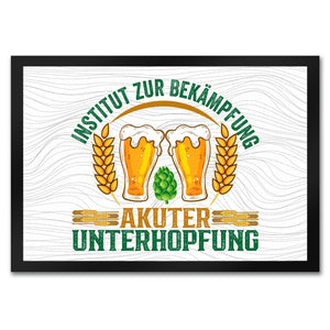 Bier Fußmatte in 35x50 cm mit Spruch Institut zur Bekämpfung akuter Unterhopfung