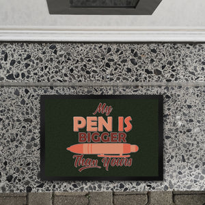 Penis Fußmatte in 35x50 cm mit Spruch My Pen is bigger than yours