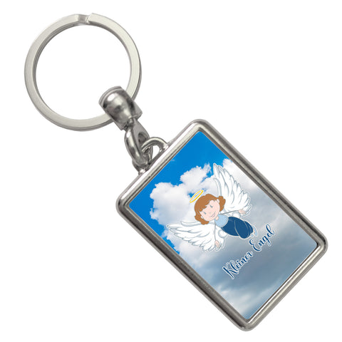 Kleiner Engel Schlüsselanhänger mit Wolkenhimmel und Schutzengel