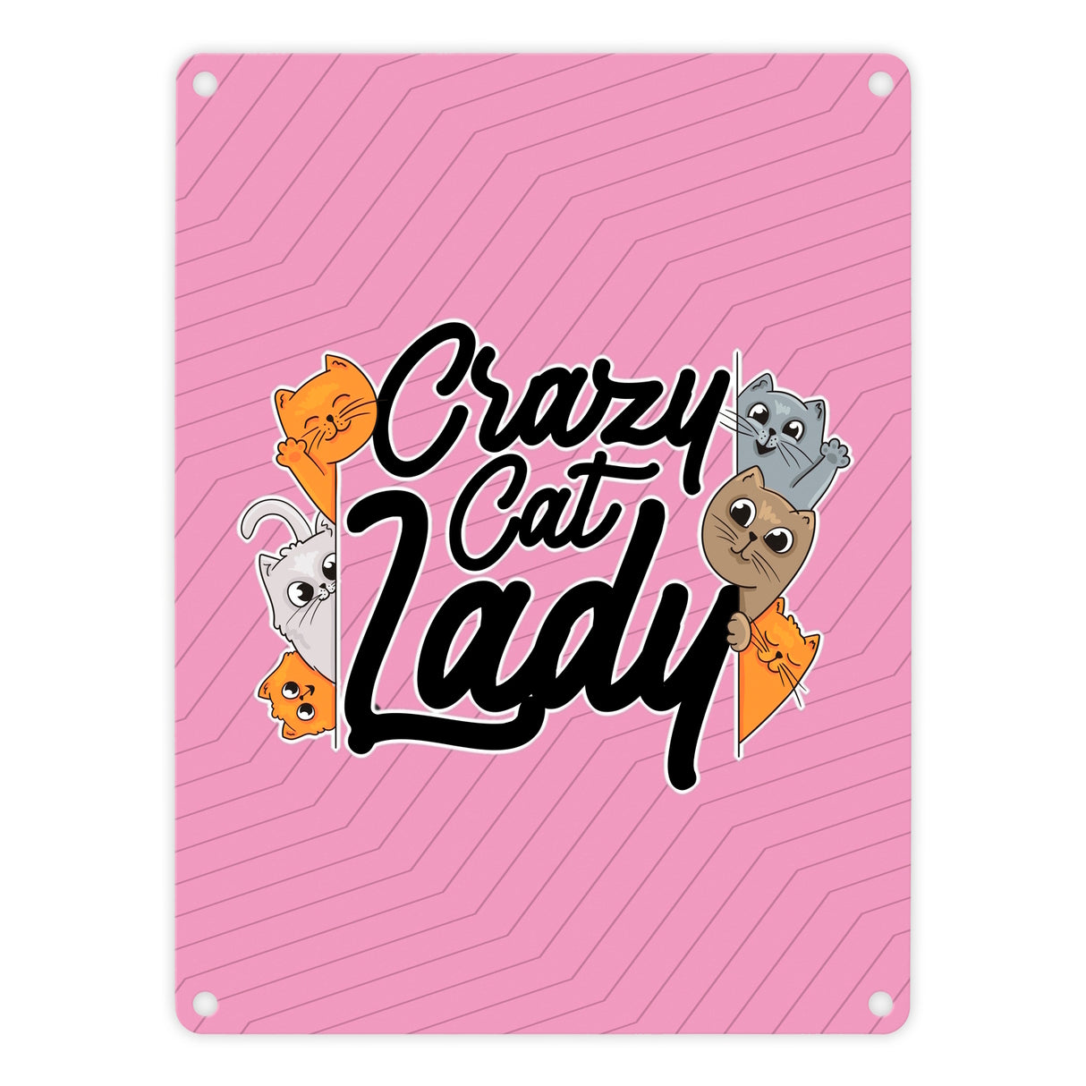 Katzen Metallschild in 15x20 cm Crazy Cat Lady für Katzenliebhaber