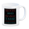 Rente 2023 Kaffeebecher eine bunte Tasse für Rentner