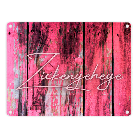 Zickengehege Metallschild in 15x20 cm für deine Tochter in pink