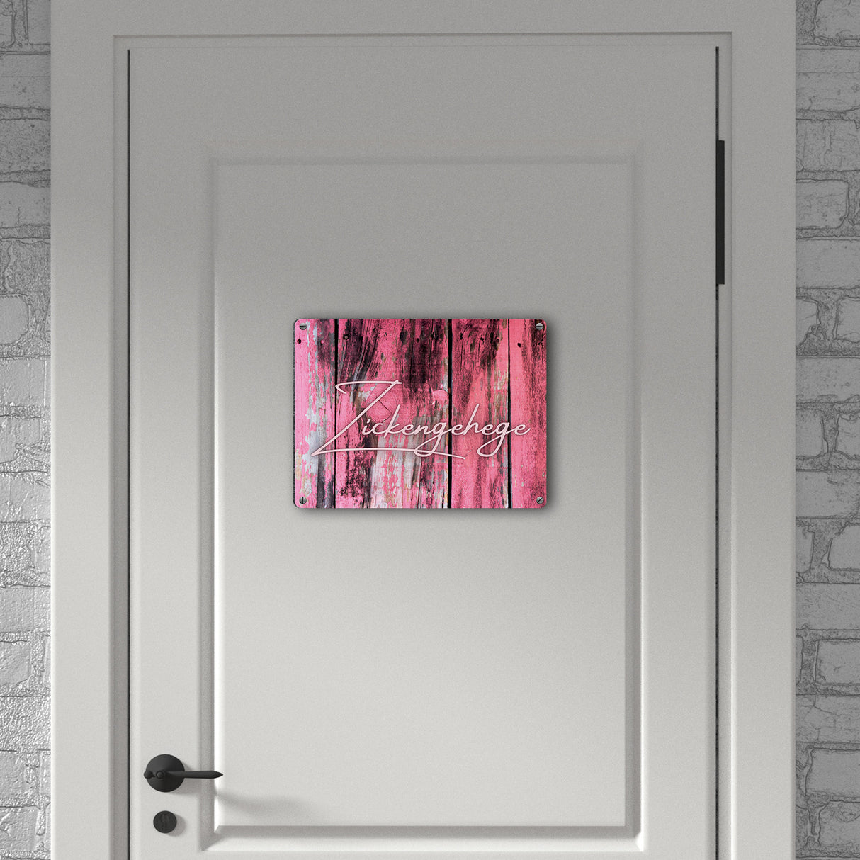 Zickengehege Metallschild in 15x20 cm für deine Tochter in pink