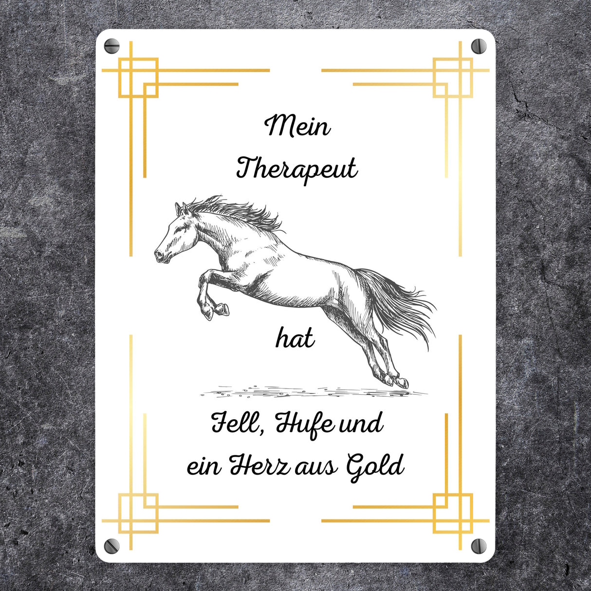 Pferd Metallschild in 15x20 cm ein dekoratives Blechschild für Tierliebhaber