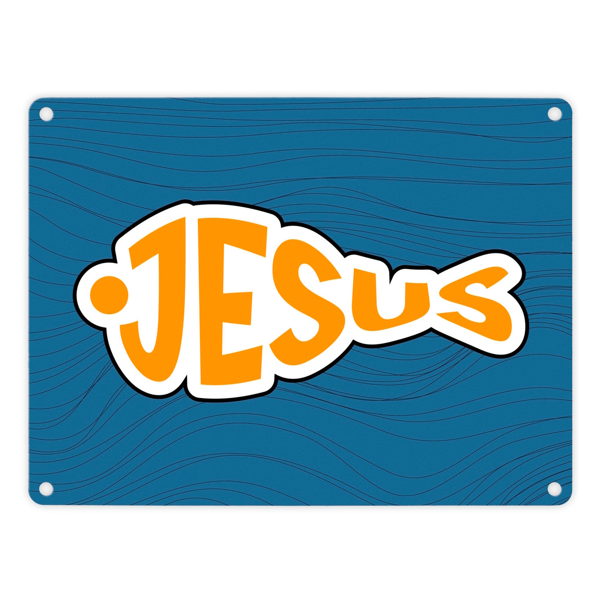 Jesus-Fisch Metallschild in 15x20 cm für Gläubige