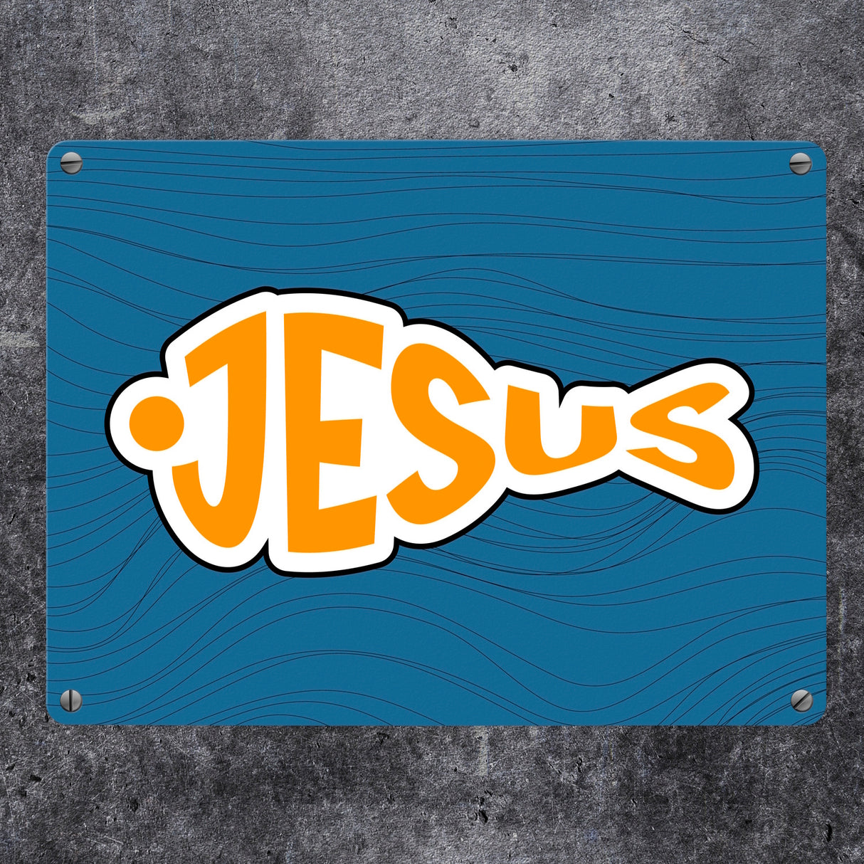 Jesus-Fisch Metallschild in 15x20 cm für Gläubige