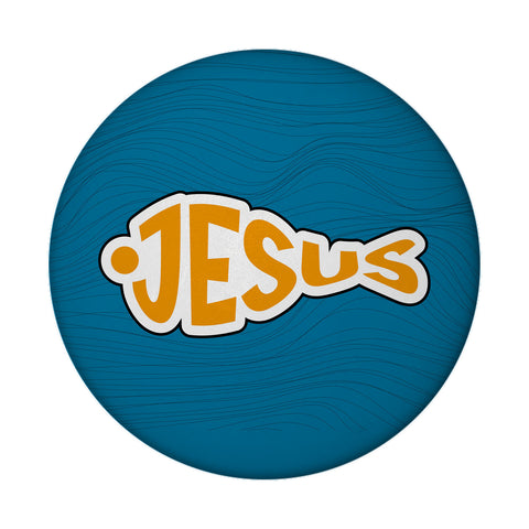 Jesus-Fisch Magnet rund für Gläubige