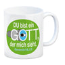 Du bist ein Gott, der mich sieht. Kaffeebecher mit Bibel Zitat