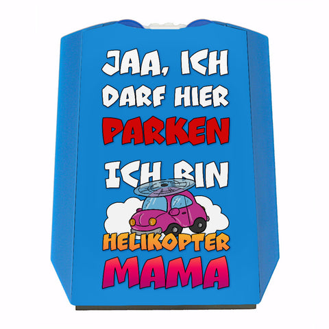 Ich bin Helikoptermama Parkscheibe mit Eiskratzer und 2 Einkaufswagenchips