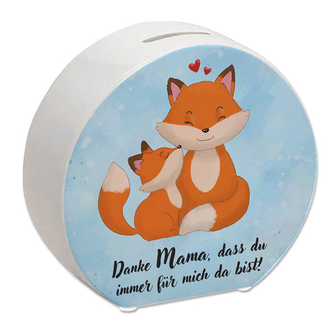 Danke Mama, dass du für mich da bist Spardose mit Fuchs