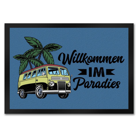 Willkommen im Paradies Campervan Fußmatte in 35x50 cm