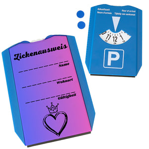Zickenausweis Parkscheibe - Lustiges Accessoire für Zicken zum Führerschein
