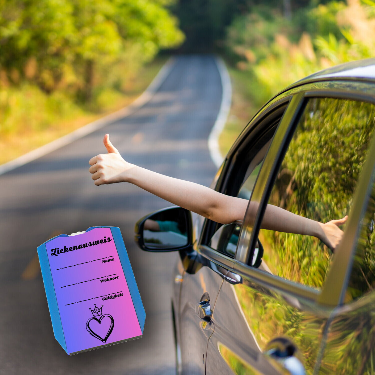 Zickenausweis Parkscheibe - Lustiges Accessoire für Zicken zum Führerschein