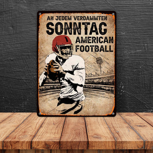 American Football Metallschild in 15x20 cm für echte Footballfans