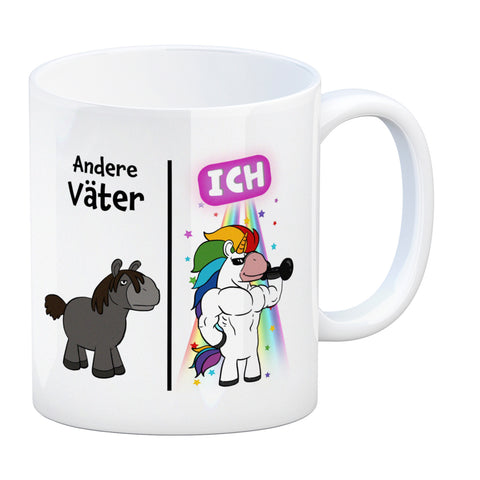 Andere Väter - ICH Kaffeebecher zum Vatertag mit coolem Einhorn